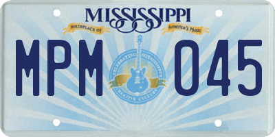 MS license plate MPM045