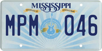 MS license plate MPM046