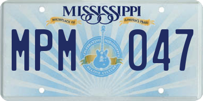 MS license plate MPM047