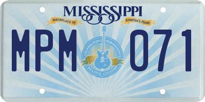 MS license plate MPM071