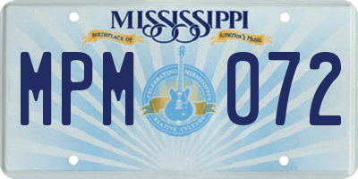MS license plate MPM072