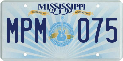 MS license plate MPM075