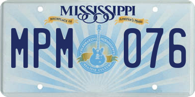 MS license plate MPM076