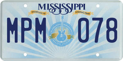 MS license plate MPM078