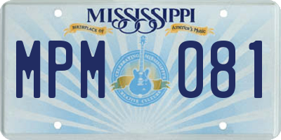 MS license plate MPM081