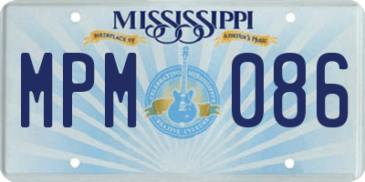 MS license plate MPM086