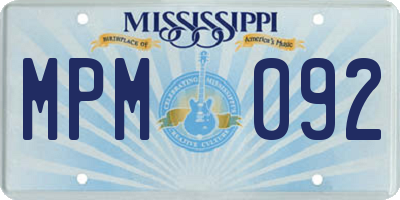 MS license plate MPM092