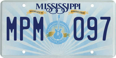 MS license plate MPM097