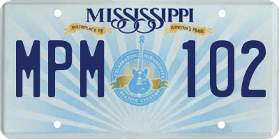 MS license plate MPM102