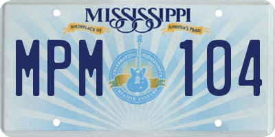 MS license plate MPM104