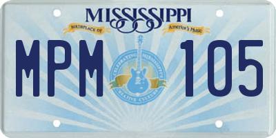 MS license plate MPM105