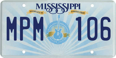 MS license plate MPM106