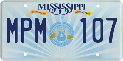 MS license plate MPM107