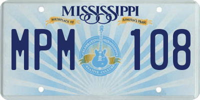MS license plate MPM108