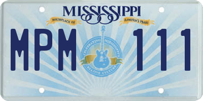 MS license plate MPM111