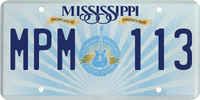 MS license plate MPM113