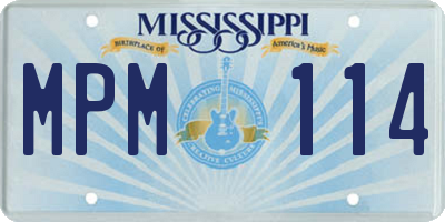 MS license plate MPM114