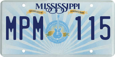 MS license plate MPM115