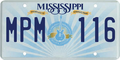 MS license plate MPM116