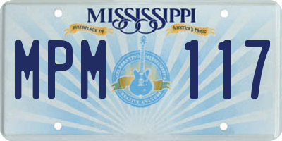 MS license plate MPM117