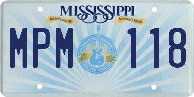 MS license plate MPM118