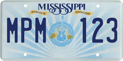 MS license plate MPM123