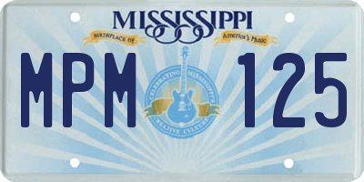 MS license plate MPM125