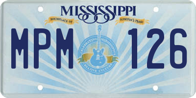 MS license plate MPM126
