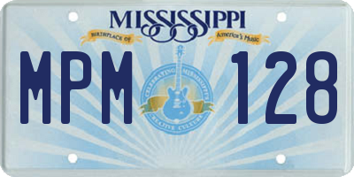 MS license plate MPM128