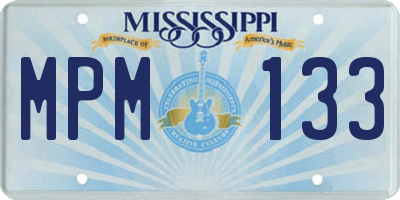 MS license plate MPM133