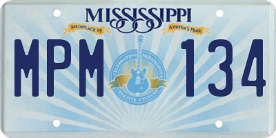 MS license plate MPM134
