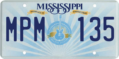 MS license plate MPM135