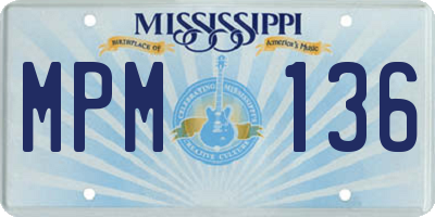 MS license plate MPM136