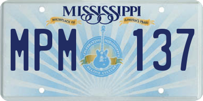 MS license plate MPM137