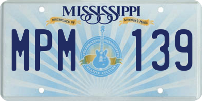 MS license plate MPM139