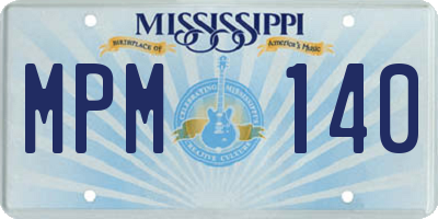 MS license plate MPM140