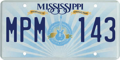 MS license plate MPM143