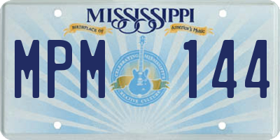 MS license plate MPM144