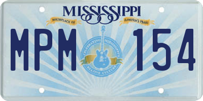MS license plate MPM154