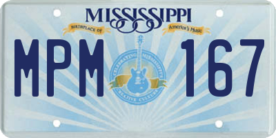 MS license plate MPM167