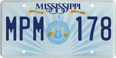 MS license plate MPM178