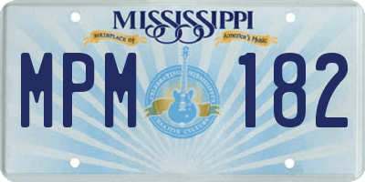 MS license plate MPM182