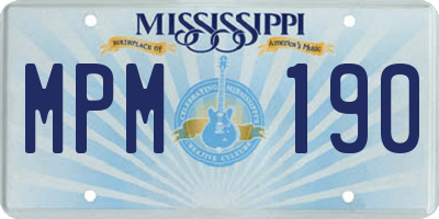 MS license plate MPM190