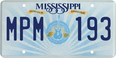 MS license plate MPM193