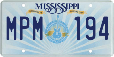 MS license plate MPM194