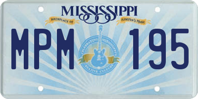 MS license plate MPM195