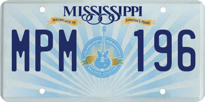 MS license plate MPM196