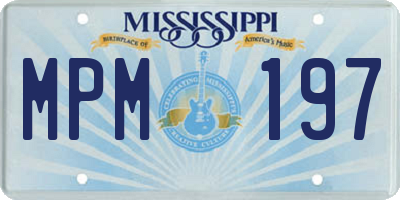 MS license plate MPM197