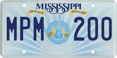 MS license plate MPM200