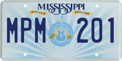 MS license plate MPM201